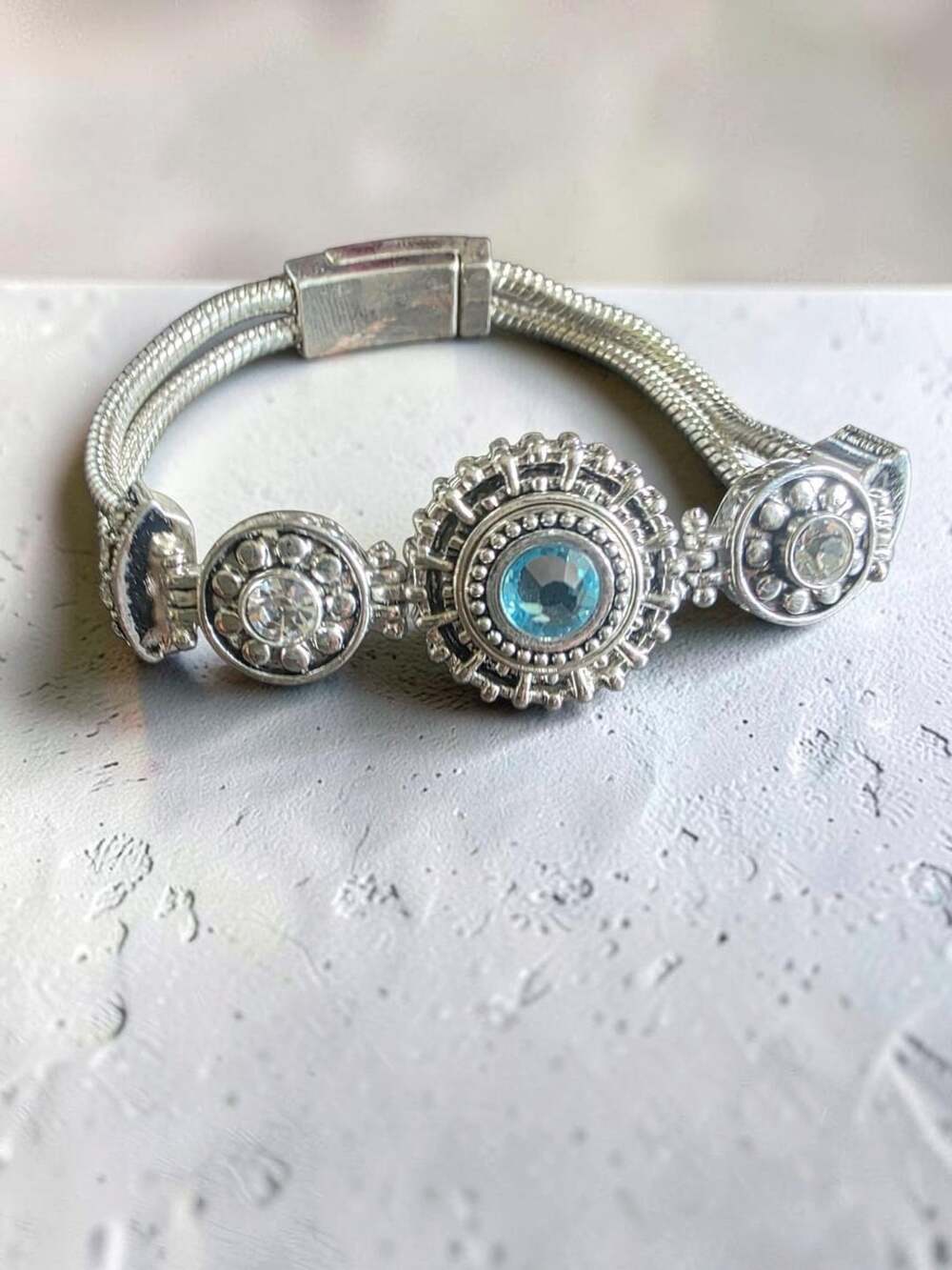 Ginger Snaps Interchangeable Crystal Snap Jewelry Bracelet